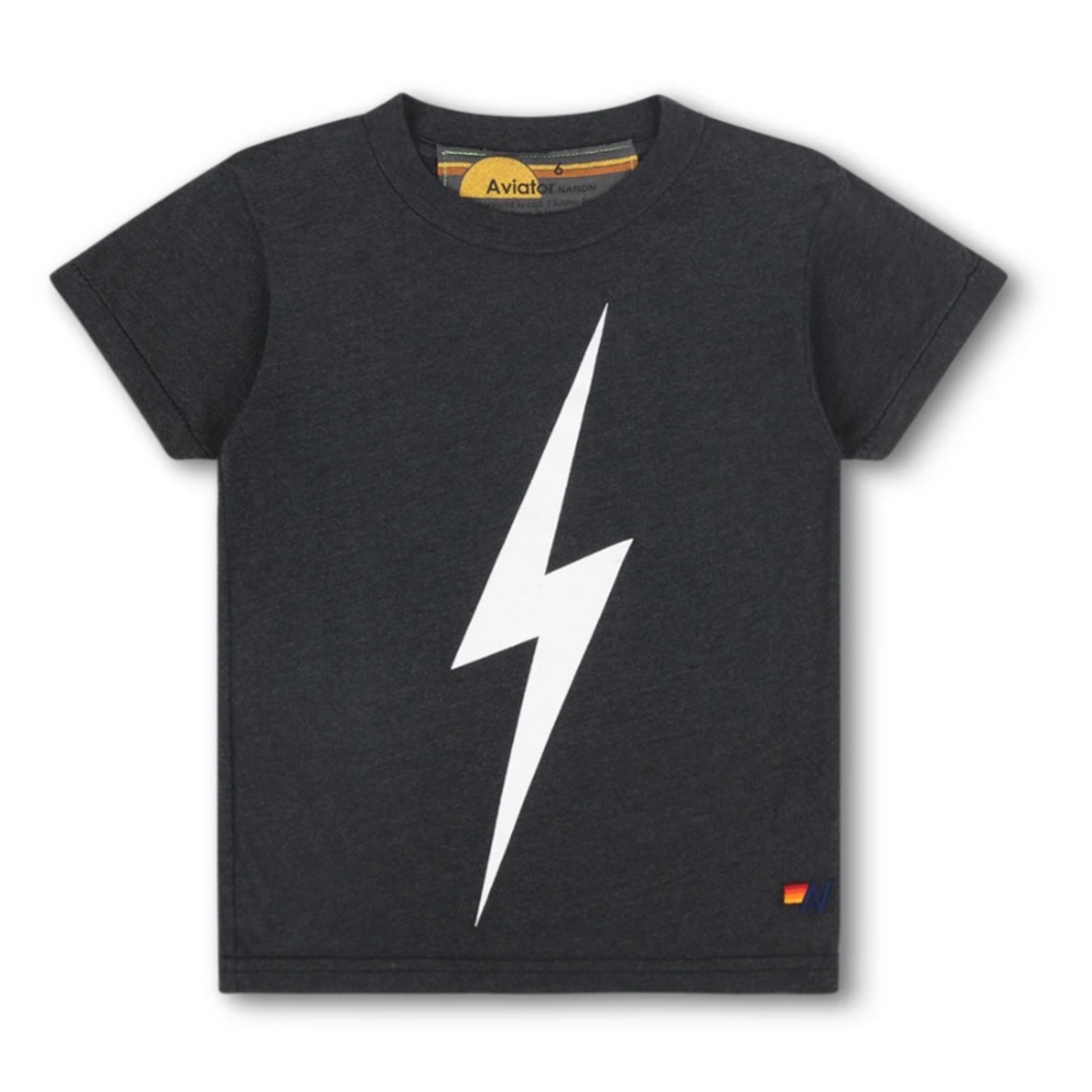 NWT Aviator Nation Kids Bolt Charcoal Tee